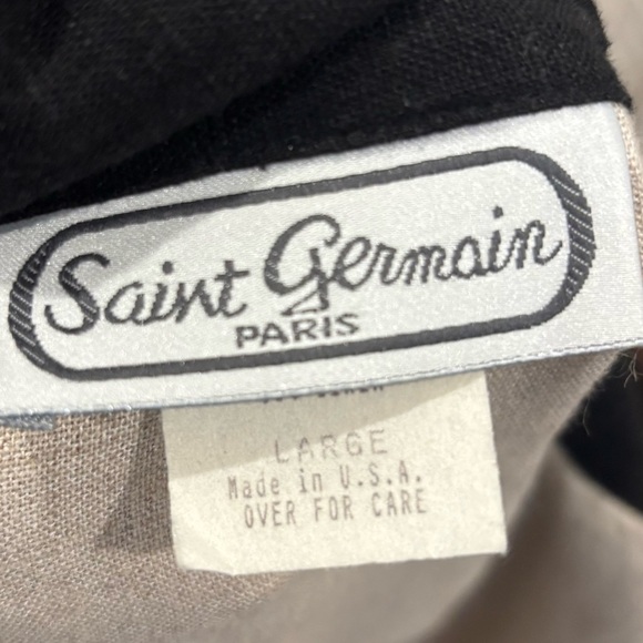 Saint Germaine Paris Vintage Linen Blend 2 Piece Blouse And Jacket Sz Large - Picture 8 of 9
